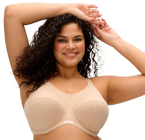 Elomi 8041 Energise U/W Full Cup Supportive Multiway J Hook Reggiseno Sportivo, Nude, 6D