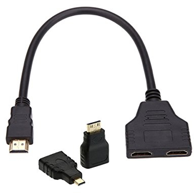 CY, cavo da sorgente HDMI a uscita VGA femmina, con micro e mini adattatore HDMI per monitor proiettore PC e portatile, colore nero