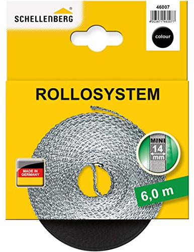 Schellenberg Mini 46007 Roller Shutter Belt 14 mm/6 m/Black