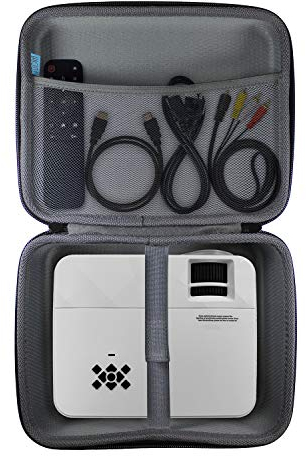 TUDIA Leere und leicht zu transportierende EVA-Hartschalenkoffer, kompatibel mit TopVision 2400 Lux Mini-Projektor, tragbare Tasche für Mini-Projektoren und Zubehör