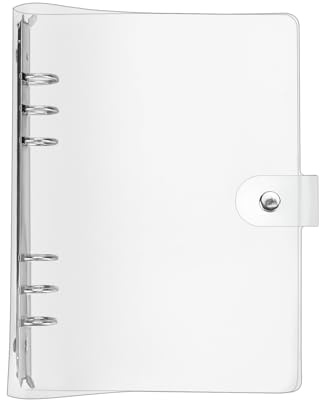Carpeta de Anillas con 6 Agujeros, Funda blanda de PVC, Cuaderno, Carpeta Tipo Archivador con Anillas de Forma Redonda, Carpeta de PVC flexible transparente, Recargable para A5/A6/A7 hojas (A5)