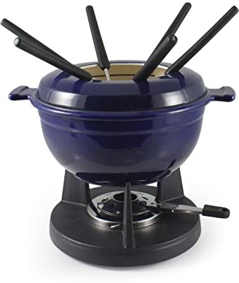 Swissmar Lucerne Fondue-Set, Gusseisen, 10-teilig, Indigoblau