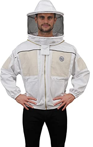 Humble Bee 330 Belüftete Imkerjacke mit Rundschleier, Kristallweiß