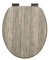 VEREG MDF WC Sitz Grey Wood mit Edelstahlscharnieren, Toilettendeckel mit Holzkern (MDF), angenehmer Sitzkomfort, max. belastbarkeit bis 175 kg