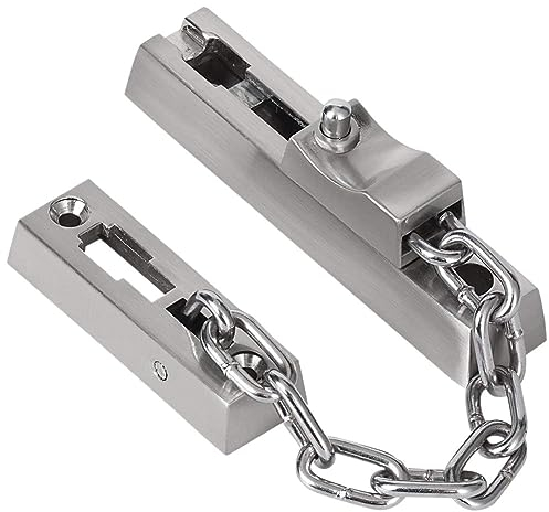 TüRkette Türkettenschloss, verdickter Gussketten-Türschutz aus Edelstahl, Sicherheitsschloss mit gebürsteter Oberfläche und 4 Schrauben (Silber) TüR Kettenschloss