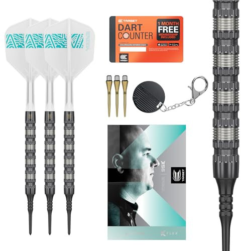 TARGET Darts Rob Cross 95K Soft Tip 95% Tungsten Dart Set, 18G | Voltage Player-Edition Darts Set with Pixel Tips, K-Flex Flights, Soft Tip Electronic Darts Set