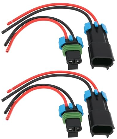 EMSea 4 Pezzi 2 Pin Auto Ventola Spina Cablaggio Connettore Maschio E Femmina Compatibile Con Delphi Metri-Pack Serie 280 Lunghezza Linea 13,5cm 14 AWG 2-terminale Ventola Spina Cablaggio