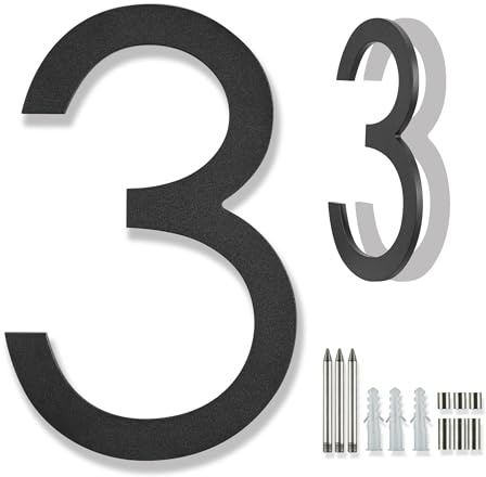 Números de casa modernos de 8 pulgadas, color negro 3