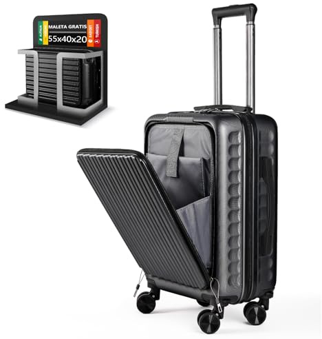 ARTREE Maleta de Cabina 55x40x20cm,ABS Material Trolley Rígida Expandible, con Ruedas giratorias Desmontables,Cerradura combinación,Ideal como Equipaje de Mano para Iberia, Vueling o Easyjet