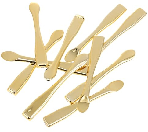 STOBAZA 10 Cucharas para Cremas Faciales Cuidado Cutáneo, Multifunción para Aplicar Cosméticos, Material Abs Dorado, Adecuado para Mujeres