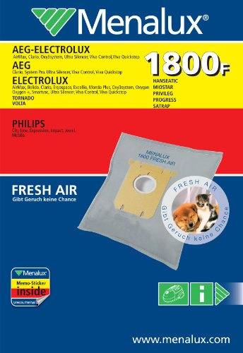 Menalux 1800F, 3 Staubbeutel für AEG, Electrolux, Philips, Hanseatic, Privileg, Satrap, Tornado, Volta und MIO Star