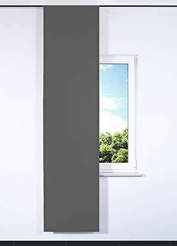 Rollmayer SCHIEBEVORHANG FLACHENVORHANG SCHIEBEPANEL SCHIEBEGARDINE Vorhang RAUMTEILER 60 x 200 cm Kollektion Vivid (Grafit 33, Klettband)