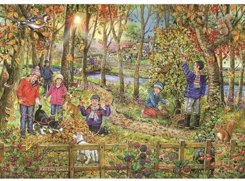 The House of Puzzles - Big 250 Piece Jigsaw Puzzle – Autumn Leaves - The Country Collection