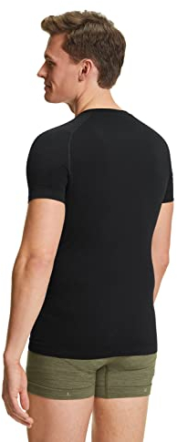 FALKE herr Baslager Ovandel Wool-Tech Light Round Neck M S/s Ts ull funktionsmaterial snabbtorkande 1 del, Svart Black 3000, M