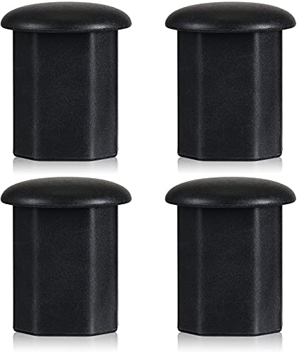 Sumind 4 Pieces Lacrosse Tape Saver Butt End Plastic Polygon Lacrosse End Caps Hockey Stick Supplies, Black
