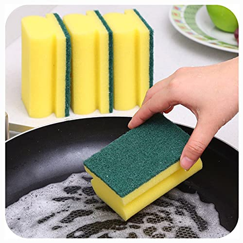 HomeSmith Handgrip Sponge Scourer High Density Foam Yellow Standard, Pack of 10