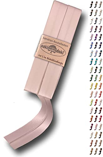 Sandras-Bastelladen Schrägband/Einfassband Satin gefalzt 2m x 20mm 749-Altrosa