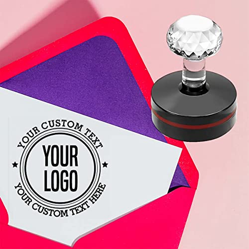 GSCSP Selbstfärbender Rund Stempel für kleine Unternehmen, Schwarz, 25 mm bis 50 mm, Lichtempfindliches Material, Gummistempel