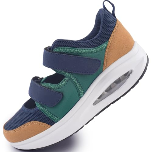Git-up Chaussures de Travail D'infirmière Respirantes pour Femmes Antidérapant Réglable Confortable Marche Courir Casual Orthèses d'allaitement Chaussures Légères, Air-Bleu 40