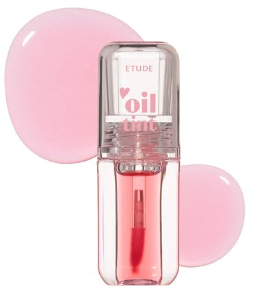 ETUDE Dear Darling Oil Tint #5 Red Oil 4.2g | High Moisturizing and Strong Hydrating Lip Oil/Lip Gloss | Smooth and Moist Lips | Non-Sticky Lip Oil Tint For Dry Lips | K-beauty