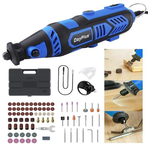 Mini Multifunktionswerkzeug, Drehwerkzeug Set mit 80 Zubehörteilen, Mehrzweck-Elektrowerkzeug mit 6 Variable Drehzahleinstellung zum Schleifen, Polieren und DIY-Kleinprojekte