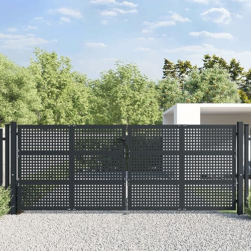 Cancello Giardino Antracite 400x125 cm in Acciaio-HOME