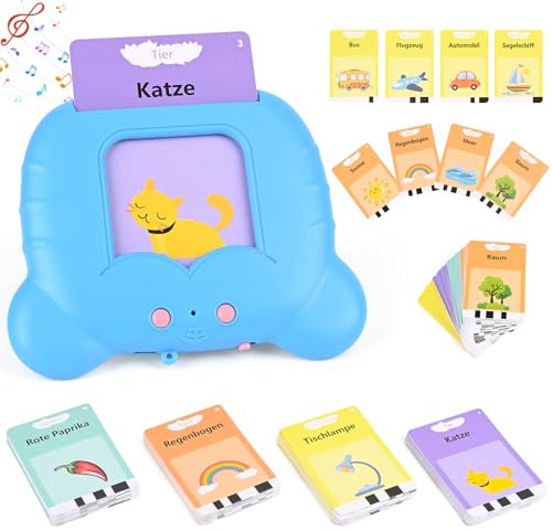 Dreamhigh® Sprechende Flash-Karten, Standard Deutsch-112 Blätter 224 Wörter, Sprechende Flash Karten Lernspielzeug für Kleinkinder 2-4 Jahre Alt, Jungen und Mädchen