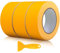 JETOP 3 X Goldband Klebeband 50mm X 50 M, Profi Malerklebeband Breit Abklebeband Maler Goldband Malerkrepp Kreppband Malerband Klebeband Malerarbeiten für Gestochen Scharfe Farbkante