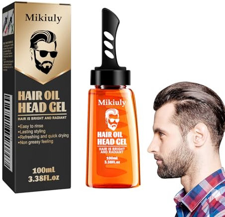 2 in 1 Hair Gel et Cire Coiffante pour Homme avec Peigne - Longue Durée, Construction Rapide, Facile à Nettoyer - 100ml