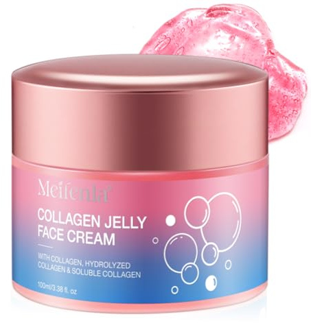 Kollagen Jelly Creme Enthält Niacinamid und Gefriergetrocknetes Hydrolysiertes Kollagen Korean Skincare, Collagen Jelly Cream Reduziert Feine Linien und Mattheit, Stellt die Hautbarriere Wieder Her