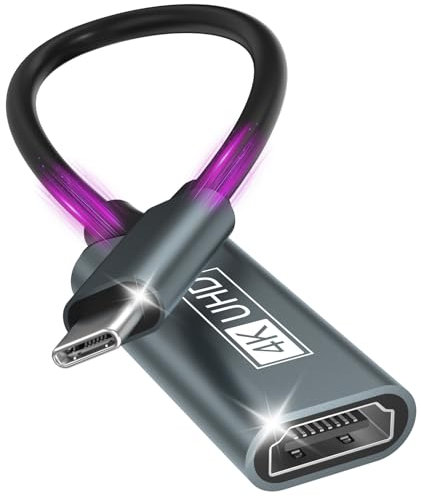 Adattatore USB C HDMI, Adattatore HDMI USB C 4K Thunderbolt 3/4 Compatibile con iPhone 16Pro/16Pro Max/16/15, MacBook Pro/Air, iPad Pro/Air, Pixelbook, Samsung Galaxy S/Note, Dell XPS, Surface Pro