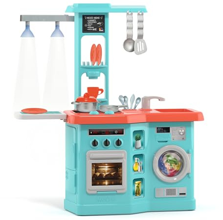 MOLTO | Cuisine Jouet de Studio électronique avec lumières – Cuisine pour Enfants avec Four, cuisinière, Machine à Laver et 12 Accessoires – Jouet éducatif pour Enfants