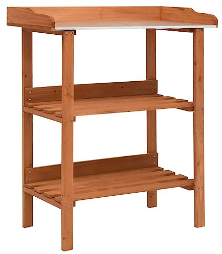 Table de plantation pour jardin, balcon et terrasse, 76 x 37 x 89 cm, support robuste en bois de sapin, idéal pour fleurs, herbes, décoration