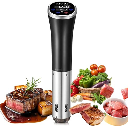 Sous Vide-maskin med LCD digitaldisplay, 1100W elektrisk nedsänkningskokare, justerbar temperatur och tidskontroll 25-95℃, IPX7 vattentät, Sous Vide precision kokare för biffar