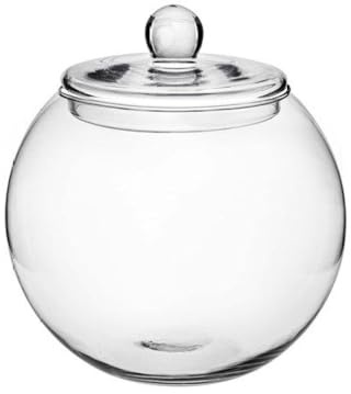Generico Sfera Vaso Contenitore per confettata in Vetro con Coperchio 22x20 cm