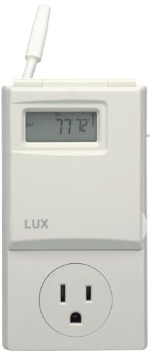 Lux WIN100 Programmable 5-2 Day Thermostat; Plug-in Line Voltage; Batteries Included