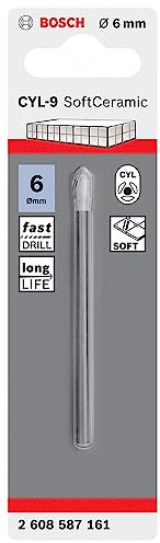 Bosch Accessories Professional 1x Fliesenbohrer CYL-9 SoftCeramic (für weiche Keramik Fliesen, Ø 6 x 80 mm, Zubehör Bohrmaschine)