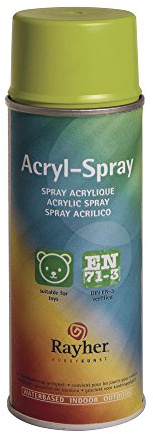 Rayher Hobby Spray peinture acrylique mat,vert pomme, 200ml, DIN EN71-3, base aqueuse, séchage rapide, multiples surfaces, intérieur, extérieur, décoration, rénovation-34145416, 5.5 x 5.5 x 17 cm