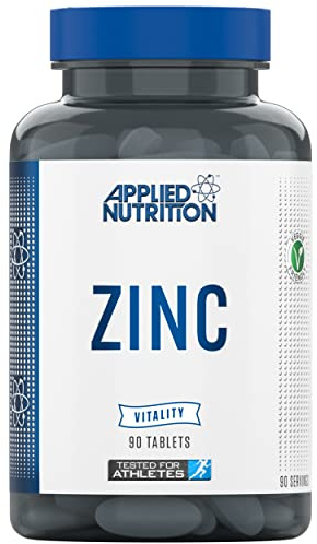 Applied Nutrition Zinc - 15mg Strength Supplement for Normal Immune System Function, Bones, Hair, Skin & Nails, Made in The UK, Vegan (90 Tablets - 3 Months Supply)