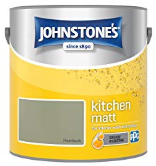 Johnstone's - Matt Kitchen Paint - Hemlock - 2.5L | Matt Finish, Suitable for Kitchen Walls & Ceilings, Grease & Stain Resistant, 25x Tougher Than Standard Paint, Water Based