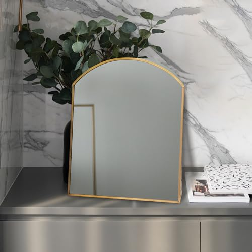 Creative Co-Op Standspiegel, Metallrahmen, Messing-Finish Spiegel, Metall, Mirror