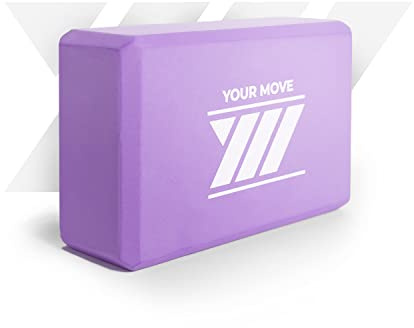 Bloc de brique de yoga YM (violet / 1 pièce), accessoire de yoga en mousse Eva HD couleur violet/bleu, léger et résistant, exercices d'équilibre et de flexibilité, méditation, Pilates