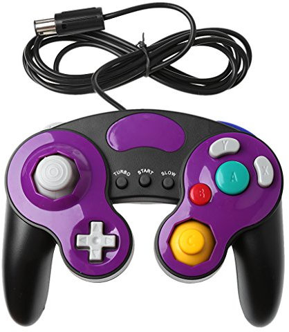 goodluxx Contrôleur de Manette de Jeu Portable Filaire pour Game Cube Wii NGC Console contrôleur de Manette de Jeu Portable pour Cube de Jeu Violet