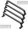 Purife 4 Pack 17 Inch Black Playground Equipment Handles Metal - Playset Slide Handles, Swing Sets Accessories Grab Bars, Kids Climbing Monkey Bar for Playhouse, Treehouse, Jungle Gym