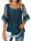 Blouses for Women UK, Ladies 3/4 Sleeve Chiffon Blouse Womens Shirts and Blouses UK Ladies Chiffon Tops Size 16 Casual Square Neck Tunic Top Shirts Versatile Gorgeous Wedding Evening Office Work Tops