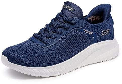 Skechers Bobs Squad Chaos-Current Muse Sneaker da Donna Senza Mani, Navy, 35.5 EU