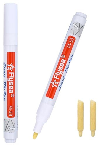 2 Pezzi Fughe Piastrelle,Fughe Piastrelle Bianco,Pennarello per Fughe Piastrelle,Sbianca Fughe Piastrelle,Rinnova Fughe Piastrelle,Pennarello per Fughe Piastrelle,Pennarello Fughe Piastrelle(Bianco)