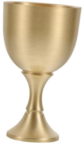 Cabilock Calice Doré Laiton Coupe Vintage à Liqueur Calice Wiccan Pour Rituels Coupe à Vin Sur Pied Réplique Du Saint Graal Gobelet De Communion