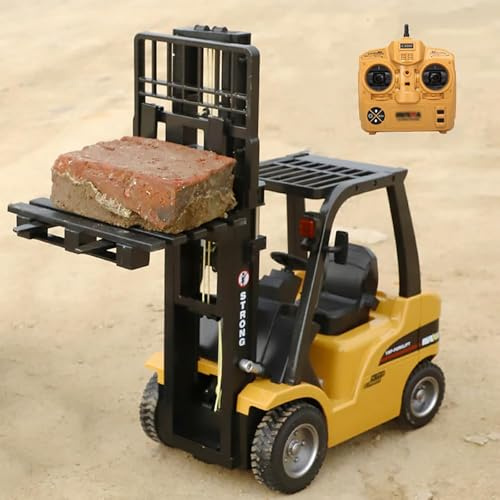 Générique 1/10 RC Forklift Chariot élévateur télécommandé à 10 canaux, 2.4G Véhicule de Chantier entièrement Fonctionnel avec lumières et Son pour Adultes
