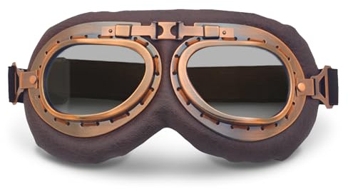 Galenecx Lunettes de moto, Lunettes de moto en cuir PU | Anti-Buée Anti-Poussière Glasses de Motocross, rétro Glasses de cross, pour Moto, Vélo, Course, Ski